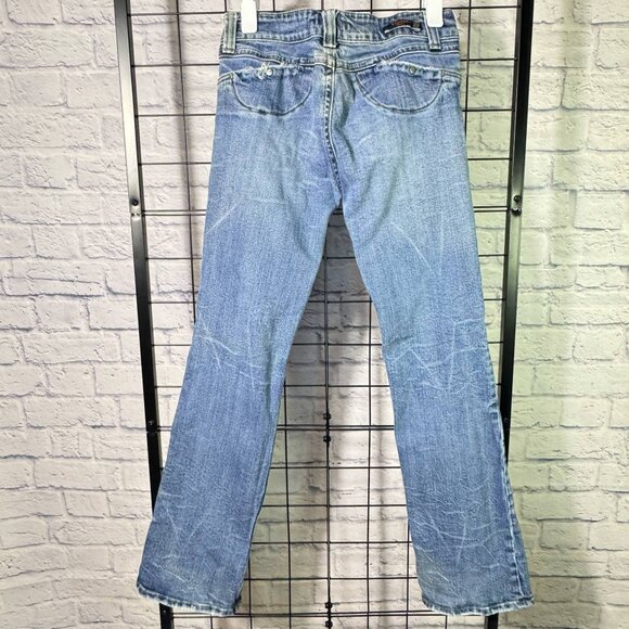 Vigoss Jeans Women’s Size 27 Bootcut Distressed Stretch Denim – Light Wash - Picture 2 of 16